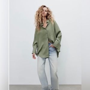 ZARA Oversized flowy button down